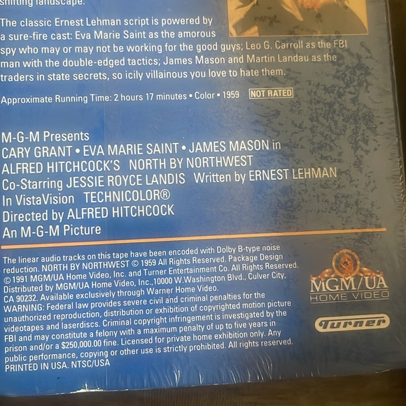 VHS movie, North By Northwest, sealed. Never opened. - Picture 5 of 9